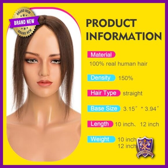 Human Hair Topper Silk Base 150% Density 10 Inch for Thinning Hair main image 6